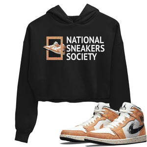 National Sneakers Match Crop Hoodie | Brushstroke