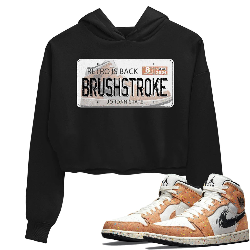 J Plate Match Crop Hoodie | Brushstroke