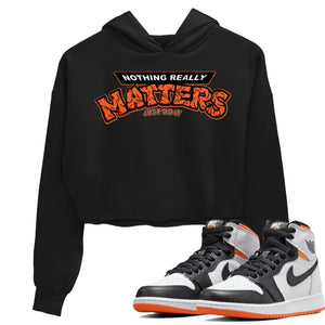 Nothing Matters Match Crop Hoodie | Electro Orange