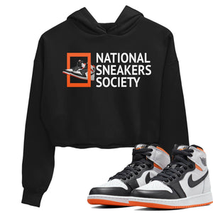 National Sneakers Match Crop Hoodie | Electro Orange