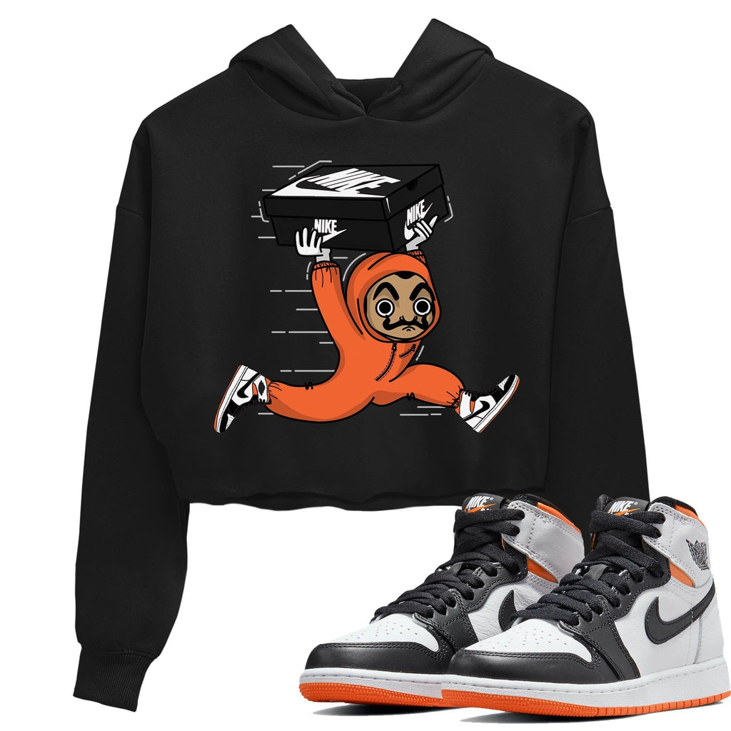 Sneaker Heist Match Crop Hoodie | Electro Orange