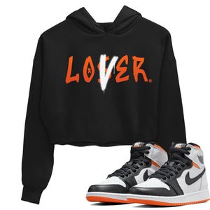 Loser Lover Match Crop Hoodie | Electro Orange