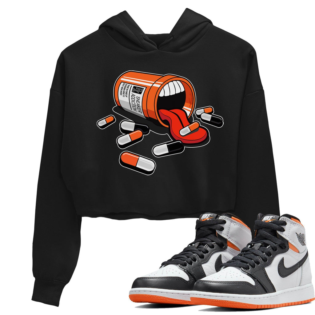 Sneaker Addiction Match Crop Hoodie | Electro Orange