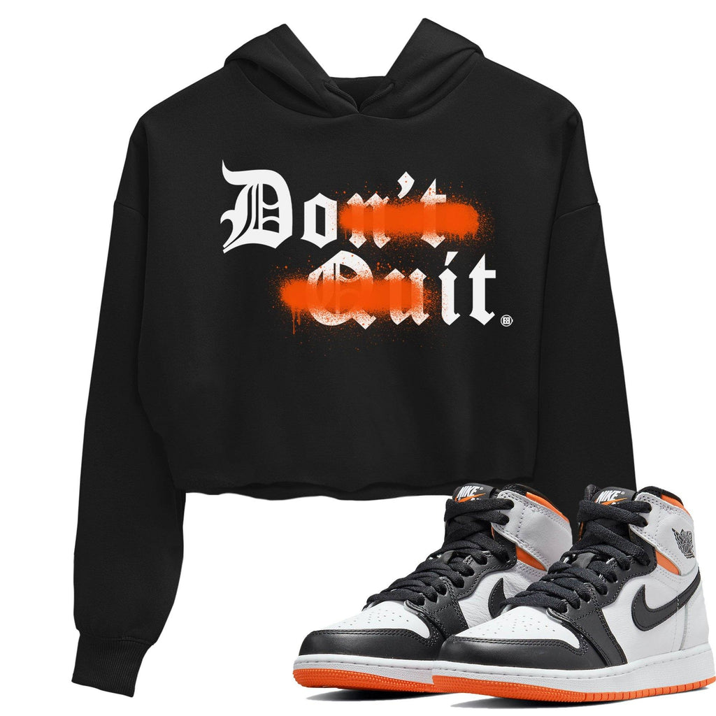 Don't Quit Do It Match Crop Hoodie | Electro Orange