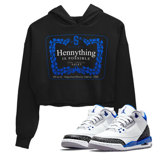 Hennything Match Crop Hoodie | Racer Blue