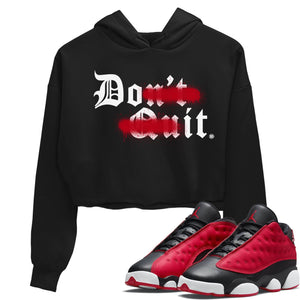 Don't Quit Do It Match Crop Hoodie | Very Berry