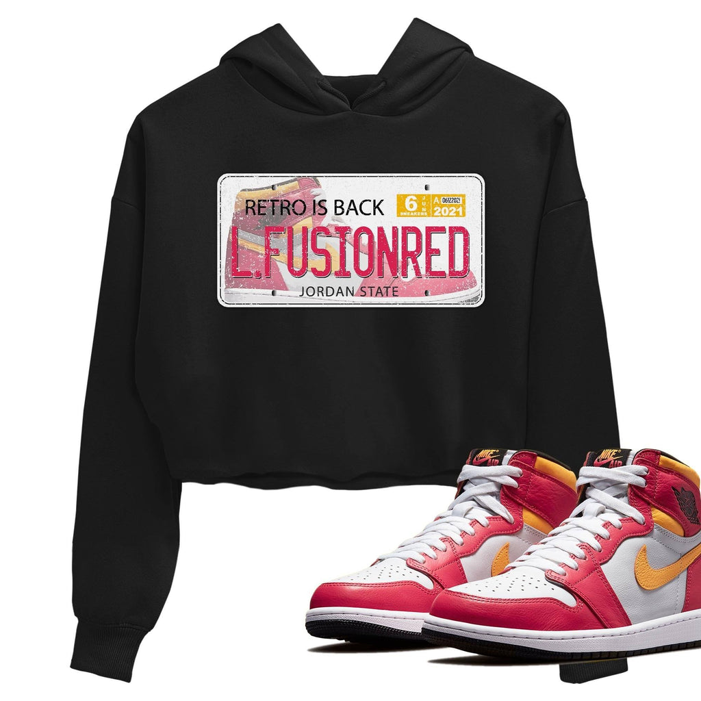 J Plate Match Crop Hoodie | Light Fusion Red