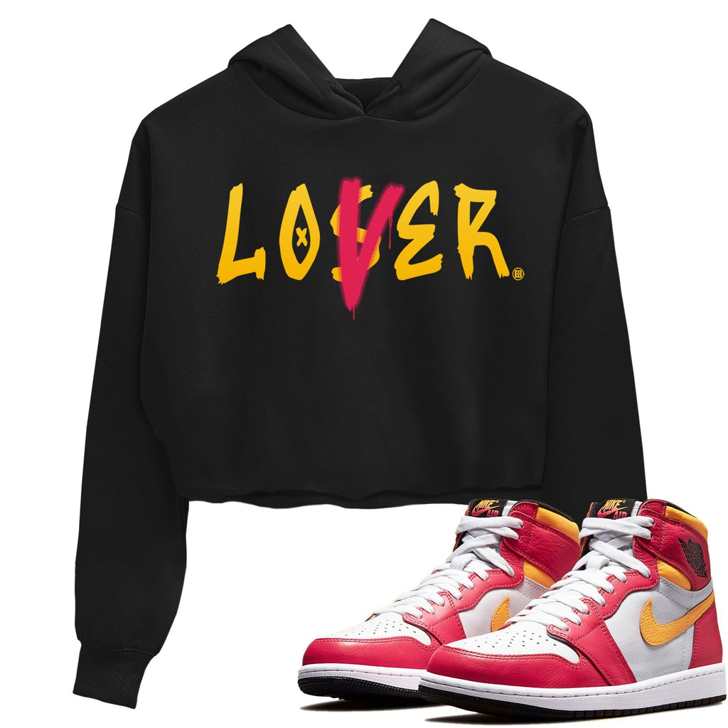 Loser Lover Match Crop Hoodie | Light Fusion Red