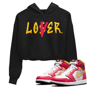 Loser Lover Match Crop Hoodie | Light Fusion Red