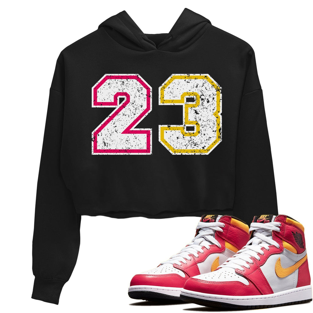 Number 23 Match Crop Hoodie | Light Fusion Red