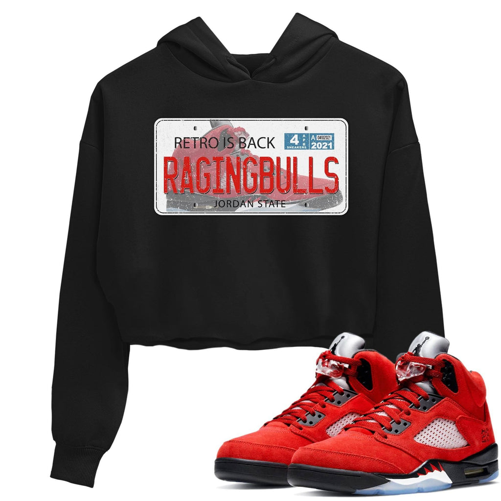 J Plate Match Crop Hoodie | Raging Bull