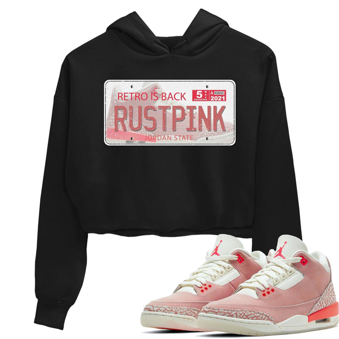 J Plate Match Crop Hoodie | Rust Pink