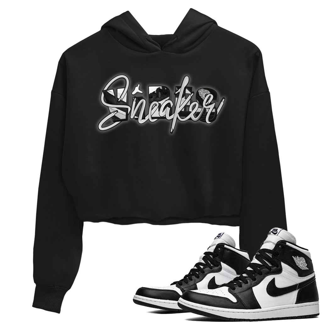 Sneaker Vibes Match Crop Hoodie | Black White