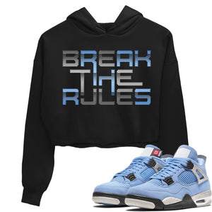 Break The Rules Match Crop Hoodie | University Blue
