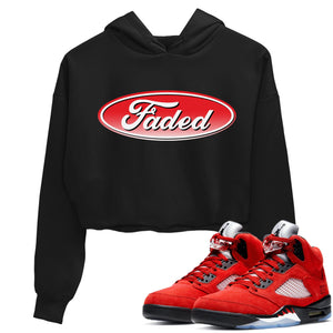 Faded Match Crop Hoodie | Raging Bull