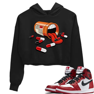 Sneaker Addiction Match Crop Hoodie | Varsity Red