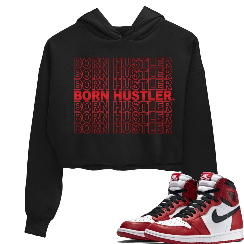 Born Hustler Match Crop Hoodie | Varsity Red