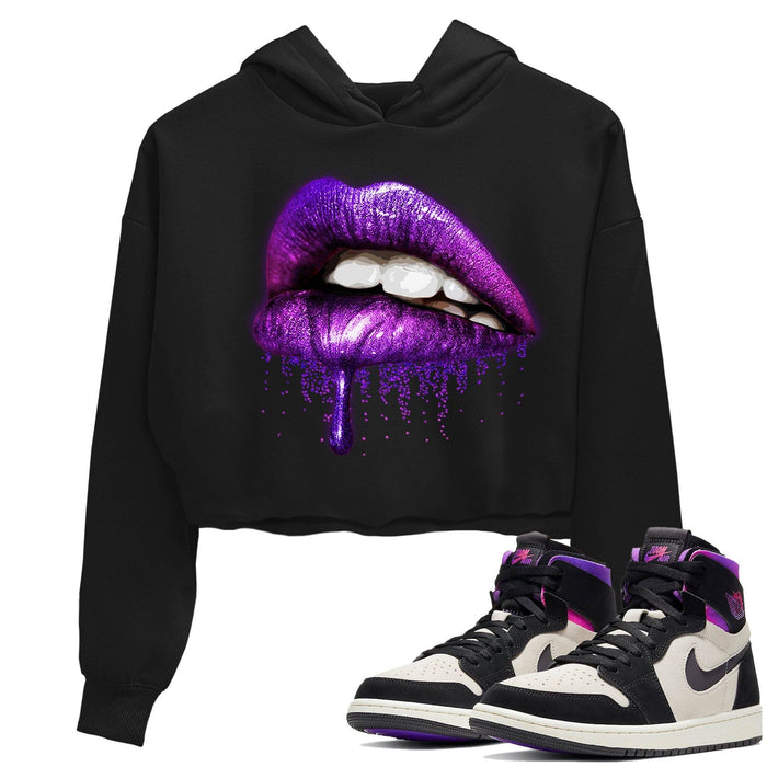 Dripping Lips Match Crop Hoodie | Zoom Comfort Psg