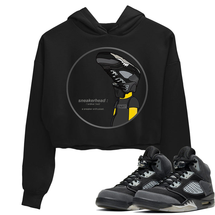 Sneakerhead Match Crop Hoodie | Anthracite