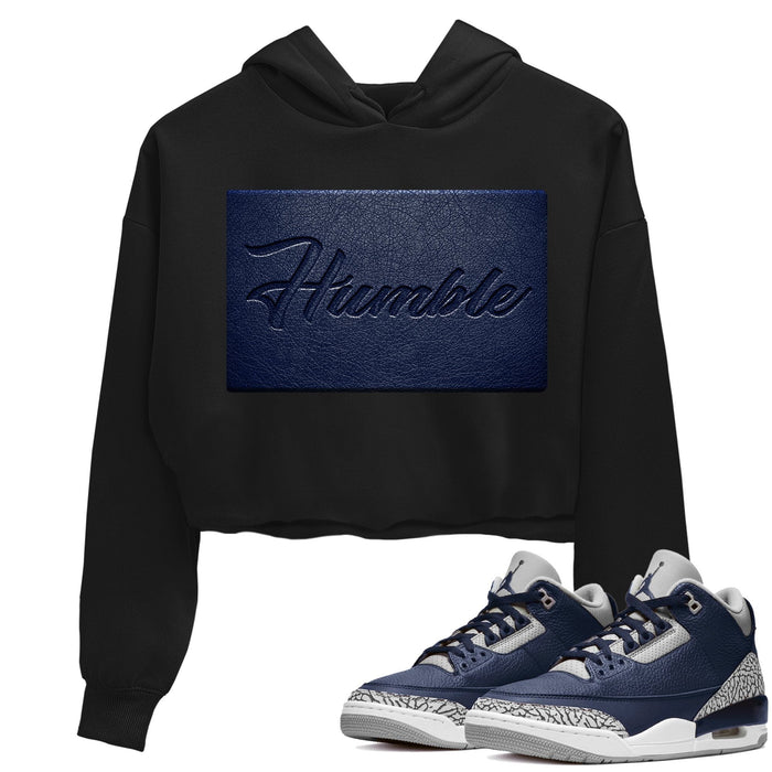 Humble Match Crop Hoodie | Midnight Navy