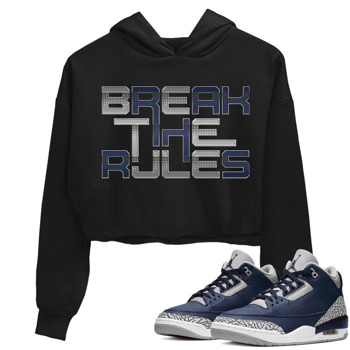 Break The Rules Match Crop Hoodie | Midnight Navy