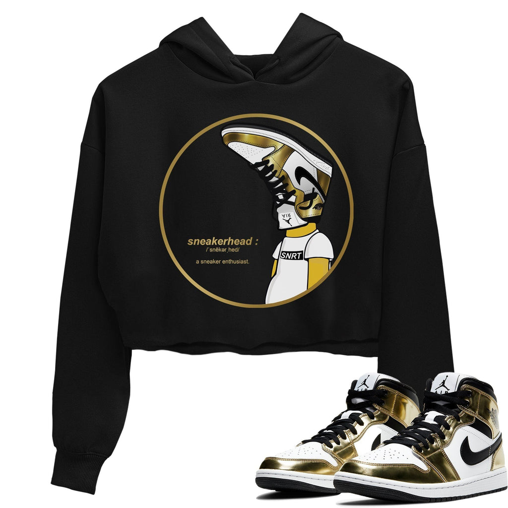 Sneakerhead Match Crop Hoodie | Metallic Gold