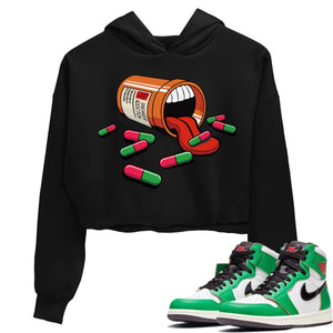 Sneaker Addiction Match Crop Hoodie | Lucky Green