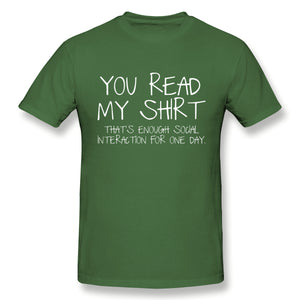 Enough Social Interaction Graphic Novelty Sarcastic Funny T Shirt